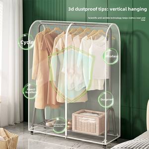 Staande Single Tier Grote Jas Kleding Opslag Stofdichte Kledingkast Metalen Hanger Stofkap Voor Woonkamer Duurzaam - Product Image 2