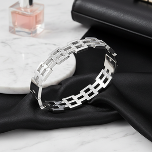 Braccialetti eleganti con cerniera in acciaio inossidabile - Product Image 3