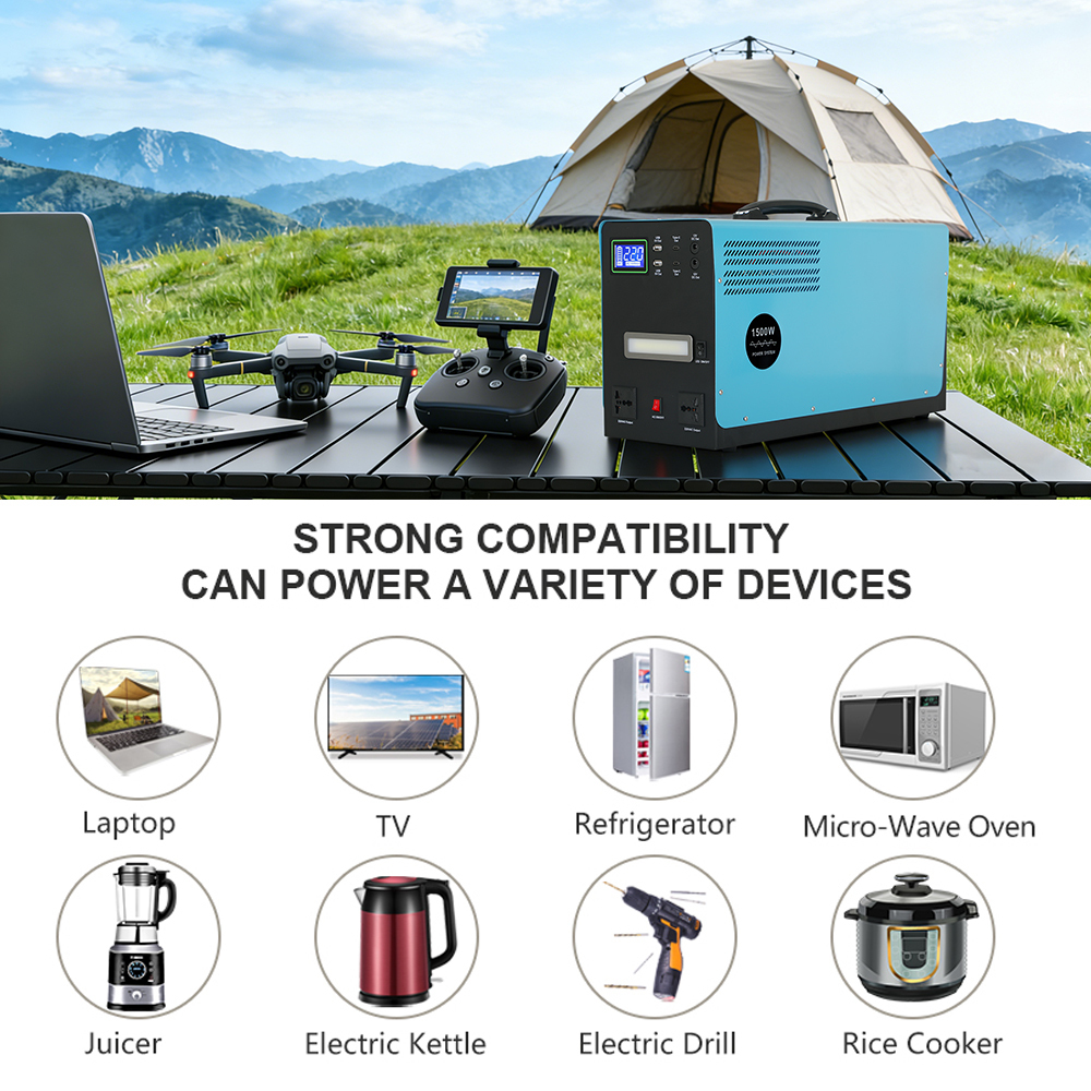 Solar Portable 500W 1000W 1500W Polycrystalline MPPT LiFePO4 Generator 220V Mini Outdoor Camping Home Backup Power Station · image 2