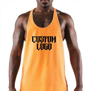 เสื้อกล้ามถักสำหรับผู้ชาย OEM พิมพ์ลายได้ตามสั่ง ระบายอากาศ แห้งเร็ว ผ้าฝ้ายผสมโพลีเอสเตอร์ สำหรับออกกำลังกาย เสริมสร้างกล้ามเนื้อ แบบไร้แขน - Product Image 1