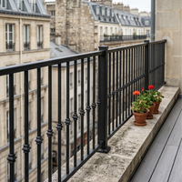 Système de balustrade en aluminium sur mesure pour villa, balcon, terrasse, escalier, poteaux de main courante, revêtement poudré noir mat extérieur