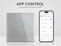 Interruptor de Luz Táctil Inteligente OCY TuYa Zigbee de 1, 2, 3 y 4 Botones, Funciona con la Aplicación Tuya y Control por Voz