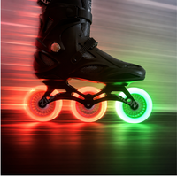 Roues de patins en ligne 72/76/80/110mm 85A en PU breveté IC à changement de couleur, lumineuses arc-en-ciel pour patinage nocturne, vente en gros d'usine