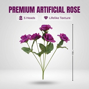 Bouquet de pivoines, roses et gypsophiles artificiels en gros, fleurs en soie avec verdure pour mariage, maison, vase, table, décoration de fête - Product Image 3