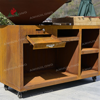 Barbecue en acier corten portable extérieur barbecue foyer jardin métal barbecue foyer avec grill