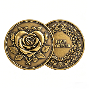 Moneda Conmemorativa Personalizada en Aleación de Zinc con Grabado 3D en Relieve de Ángel del Amor Eterno para el Día del Padre o Aniversario - Product Image 1