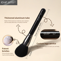 Ensemble de 15 pinceaux professionnels EMF, manche en bois personnalisé, étiquette privée, pinceaux de maquillage vegan de haute qualité, doux et moelleux