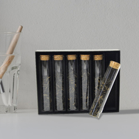 Boîte cadeau de luxe personnalisée avec logo, vide, en papier, noir mat, pour 6 tubes de thé en verre