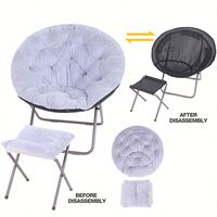 Ensemble de fauteuils pliants confortables et moelleux pour bureau à domicile, dortoir, salon, sieste et détente, avec repose-pieds ottoman, fauteuil lune douillet en peluche
