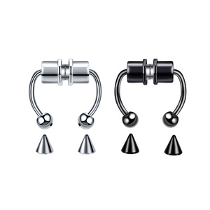 Anneau de <span class=keywords><strong>nez</strong></span> en acier inoxydable, anneau en fer à cheval, bijoux de <span class=keywords><strong>piercing</strong></span>, pince de <span class=keywords><strong>nez</strong></span>, anneau de <span class=keywords><strong>nez</strong></span> sans perçage - Product Image 3