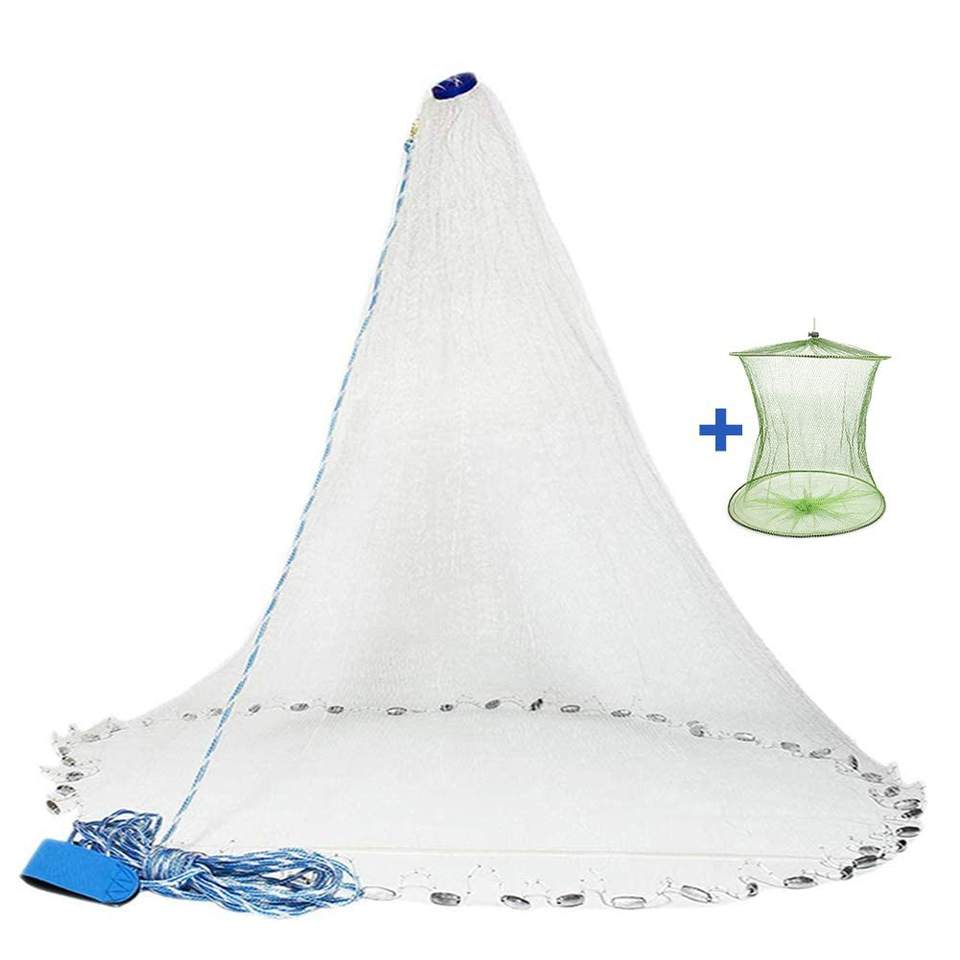 Hot Sale Fly Hand Cast Net Nylon Monofilament Pp And Pa Material Double And Single Knot Casting Fishing Nets