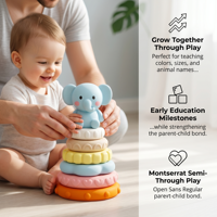 Bloques de goma suave para bebés, juguetes Montessori para bebés, clasificación de apretar, apilamiento y dentición, juguete de aprendizaje temprano para niños pequeños