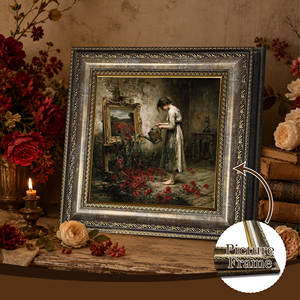 Tableau mural sur toile vintage représentant une <span class=keywords><strong>femme</strong></span> arrosant des <span class=keywords><strong>fleurs</strong></span>, cadre doré, échantillons OEM ODM prêts en moins d'une journée - Product Image 5