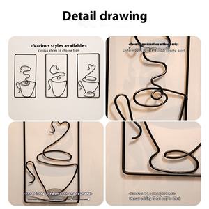 Stile nordico High-End di lusso in ferro <span class=keywords><strong>arte</strong></span> pittura decorazione della parete per soggiorno latte negozio di tè ristorante sfondo in metallo artigianato - Product Image 3