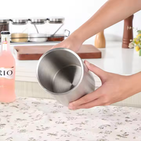 Camol Seau à glace droit double paroi 1,6 L personnalisé Accessoires de bar en acier inoxydable pour bar à domicile Hôtel Fête