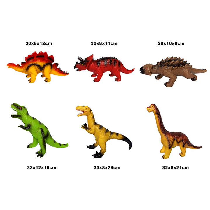 Jogo Dinossauros Sortidos 6 Peças World Brinquedos - freitasvarejo