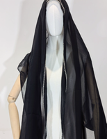 Robe Abaya musulmane noire de haute qualité Zifeng OEM avec estampage à chaud de diamants