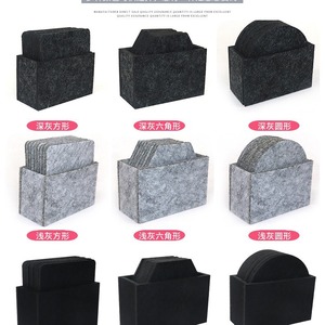 Felt Coasters <b>Square</b> 8-Piece 10-Piece <b>Set</b> Anti-Slip Home Use - Product Image 1