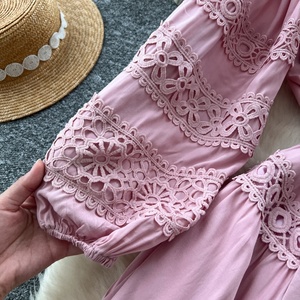 Vestidos de Mujer Estilo Retro Primavera 2025, Elegantes, con Mangas Largas Tipo Linterna, Decoración de Botones, Cintura Impero, para Otoño e Invierno - Product Image 6