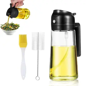 Multifunction 2 In 1 Oil Dispenser Bottle Olive Oil Sprayers Olive Oil Spray Bottle with Brush for Kitchen Cooking