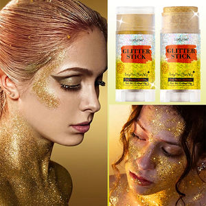 Stick illuminateur corporel scintillant, maquillage longue tenue, stick à paillettes fines dorées - Product Image 2