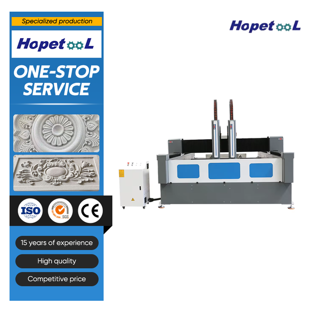 4 Axis Stone CNC Router 1325 1530 with Servo Motor and Drivers for Marble Granite Carving and Cutting Machine