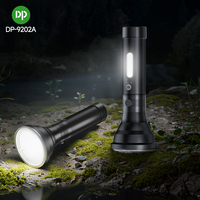Lampe torche LED rechargeable en alliage d'aluminium avec optique Fresnel, 2000 mAh, chargement Type-C et lumière latérale