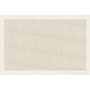 Alfombra Moderna a Rayas, Rectangular, Antideslizante, para Sala de Estar, Dormitorio, Estudio, Entrada, Color Crema, TPR, Cobertura Total, Bucle de Pelo Largo - Product Image 1