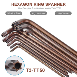 Necal T3-TT50 L-Shaped Security <strong>Torx</strong> <strong>Key</strong> <strong>Set</strong>, Tamper Proof Star Wrench, Long Arm <strong>Keys</strong> for Star Screws - Product Image 2