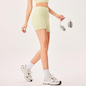 YIYI mode taille haute femme Shorts de sport haute-élastique bout à bout filles Fitness Shorts poches à séchage rapide femmes Yoga Shorts - Product Image 2