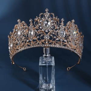 Diadèmes <span class=keywords><strong>de</strong></span> mariage personnalisés <span class=keywords><strong>de</strong></span> style baroque, beauté argentée, diamants AB, <span class=keywords><strong>fleurs</strong></span>, or rose, cristal, couronnes <span class=keywords><strong>de</strong></span> fête pour les gagnantes - Product Image 5