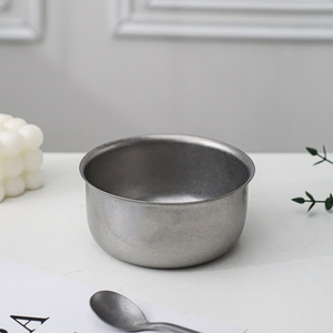 Ciotola retrò grigio neve 304 acciaio inossidabile ciotole per zuppa di riso Set industriale vecchie stoviglie isolanti piatti di frutta a doppio strato - Product Image 5