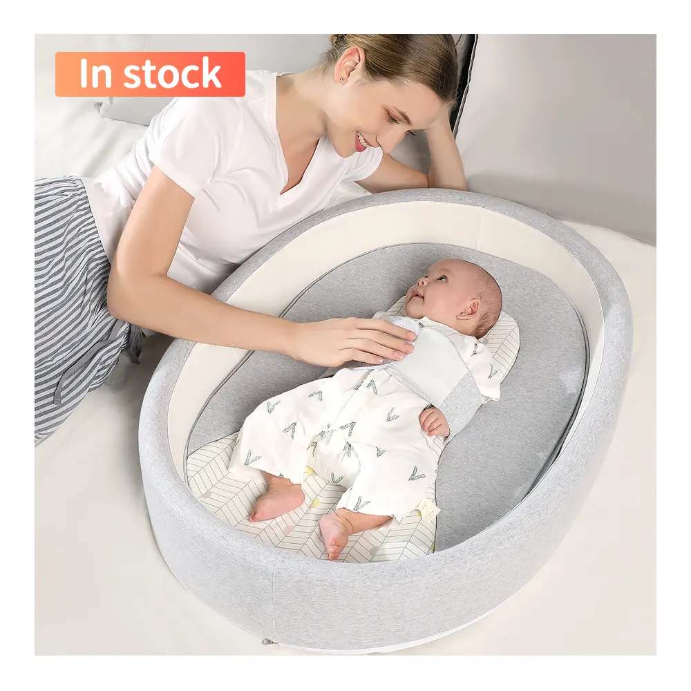 Cozy Soft Portable Reversible Infant Baby Snuggle Crib  Bassinet Bed Nest for Newborn Cry Babies with Head Support Pillow Wedge/