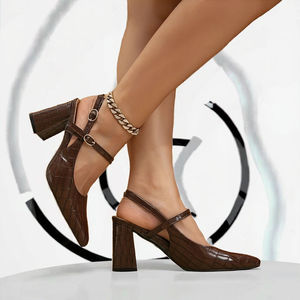 Elegant Ladies Formal Dress Shoes High Quality Comfortable Leather Women's Shoes Pointed <b>Toe</b> Heeled Sandals Summer Autumn Spring - Product Image 1