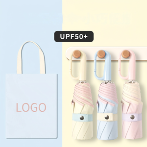 Paraguas Plegable Manual de 5 Secciones con Anillo de Sujeción, Doble Uso, Protección Solar y UV, Compacto, Color Macaron, Personalizable - Product Image 1
