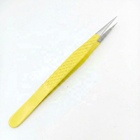 Pinset Bulu Mata Anti-Statik Profesional Berkualitas Tinggi dari Baja Tahan Karat dengan Ujung Bergerigi/Polos Presisi 14cm Logo Kustom Pakistan