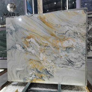 Piedra de lujo para fondo de <span class=keywords><strong>Hotel</strong></span>, tocador de baño, decoración superior, blanco real, Brasil, Placa dorada de mármol - Product Image 2