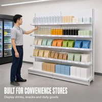 Étagère de présentation de produits pour magasin de proximité, panneau perforé blanc, simple face