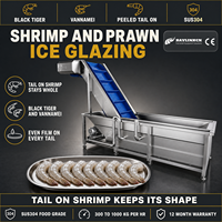 Produits de la Mer Machine Automatique de Glazurage pour Poisson Surgelé SUS304 Immersion Totale Crevettes Enrobage de Glace