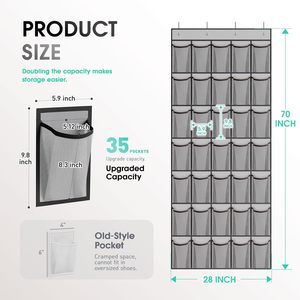 Công suất lớn tủ quần áo trên cửa Giày tổ chức với 35 túi lưới thoáng khí Treo Giày tổ chức cho cửa - Product Image 6
