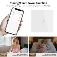 Interrupteur mural intelligent ZigBee 1/2/3 voies, tactile sans fil, compatible avec la commande à distance par application, EU & UK, 240 V universel, sans fil neutre