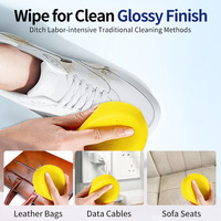Crème nettoyante multifonctionnelle écologique, éliminateur de taches pour chaussures blanches |   Pâte nettoyante pour baskets de marque privée avec éponge
