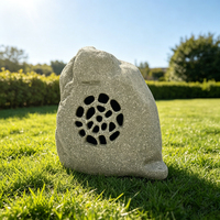 Système de sonorisation extérieur puissant en forme de pierre avec boîtier en métal et verre, haut-parleurs étanches 40W pour parcs