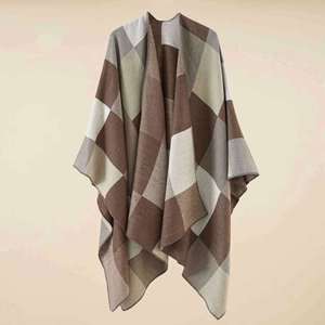 Vente en gros de châles en laine 150*130cm pour femmes, longs ponchos, écharpes d'hiver, étoles, pashminas - Product Image 4