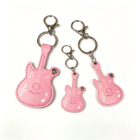 Porte-clés étui pour plectres de guitare en cuir PU, dégradé de couleurs, en forme de guitare, avec housse de protection anti-perte pour traceur GPS