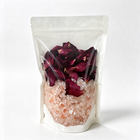 Brinelume Sachet de sel de bain naturel apaisant à la lavande et à la rose pour un sommeil réparateur et le soulagement de l'anxiété, pour baignoire à domicile, avec sel d'Epsom, pour rituels domestiques et spa