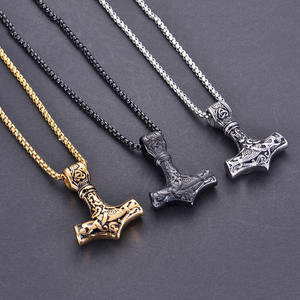 Collar con colgante de acero inoxidable para hombre, joyería vikinga de doble cara, estilo Hip Hop, <span class=keywords><strong>Tomahawk</strong></span> - Product Image 1