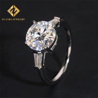 Grosir Pabrik 925 perak murni VVS cincin Moissanite untuk wanita Proposal cincin pernikahan