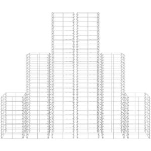 VidaXL Gabion <b>Wire</b> <b>Mesh</b> Set 6 Pieces Galvanized Alloy Steel Garden Retaining Wall Construction - Product Image 5