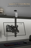 Support double moniteur réglable en alliage d'aluminium, inclinaison à 90 degrés, rotation à 360 degrés, support d'écran de 32 pouces, capacité de charge de 10 kg, nouveau
